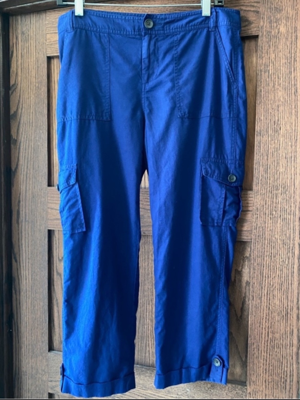 Banana Republic linen & cotton Cargo Capris - Royal Blue - NEW